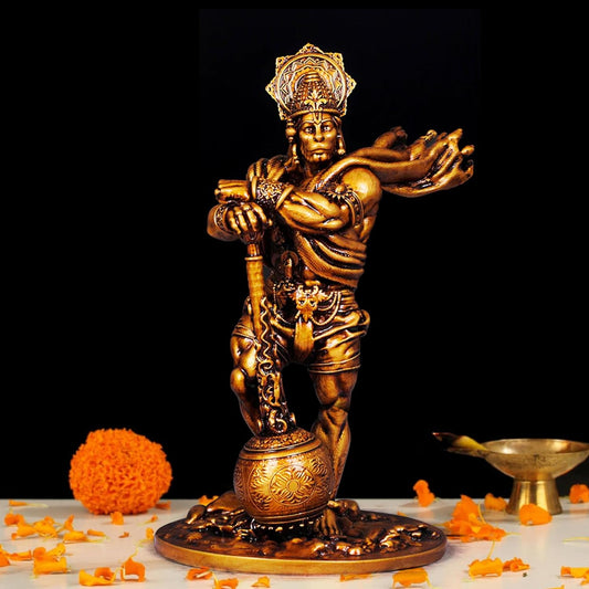 Lord Hanuman Bahubali Idol Bajrangbali Murti - Handcrafted Hindu Deity Sculpture"