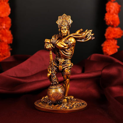 Lord Hanuman Bahubali Idol Bajrangbali Murti - Handcrafted Hindu Deity Sculpture"